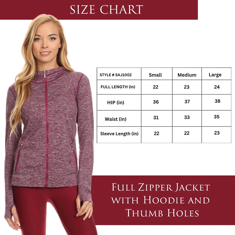 Wear Sierra Women's Seamless Full Zipper Long Sleeves Jacket