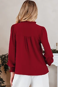 Threaded Pear Women's Karimya Long Sleeve Blouse Top