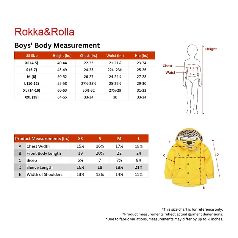 Rokka&Rolla Little & Big Kid Boys Rain Jacket