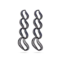 AGP PARIS Womens Dark Blue Curvy Loop Drop Earrings