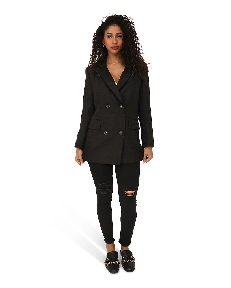 Belle & Bloom Womens Because Of You Trimmed Blazer