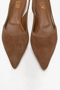 Forever & Always Womens Berlina Leather Slingback Pump