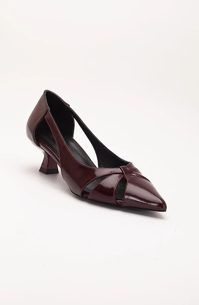 Forever & Always Womens Sidal Kitten Heel Leather Pumps