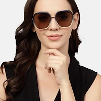 AGP PARIS Women's Square Acetate Polarized Lens UV400 Sunglasses