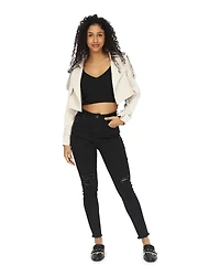 Belle & Bloom Womens Manhattan Cropped Trench