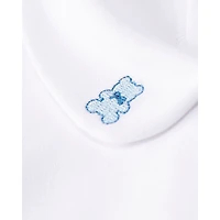 MeMoi Baby and Toddler 100% Pima Cotton Peter Pan Collar Footie with Teddy Bear Embroidery