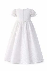 Laurenza's Baby Girls Lace Heirloom Short-Sleeve Baptism Christening Gown