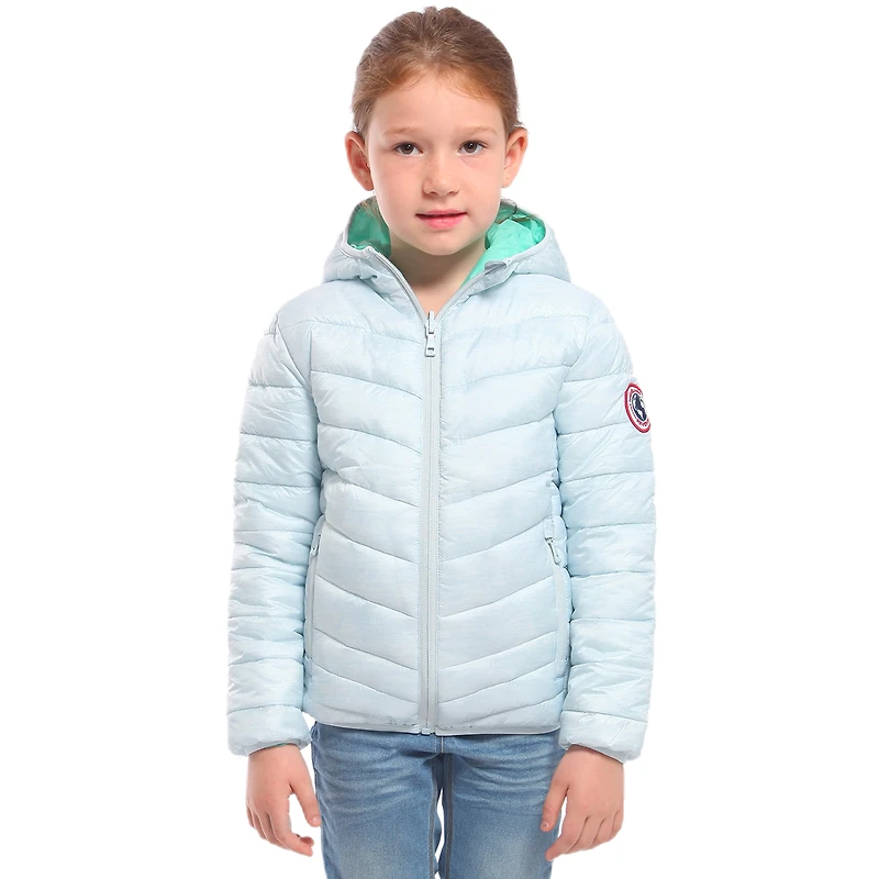 Rokka&Rolla Little & Big Kid Girls Reversible Lightweight Puffer Jacket