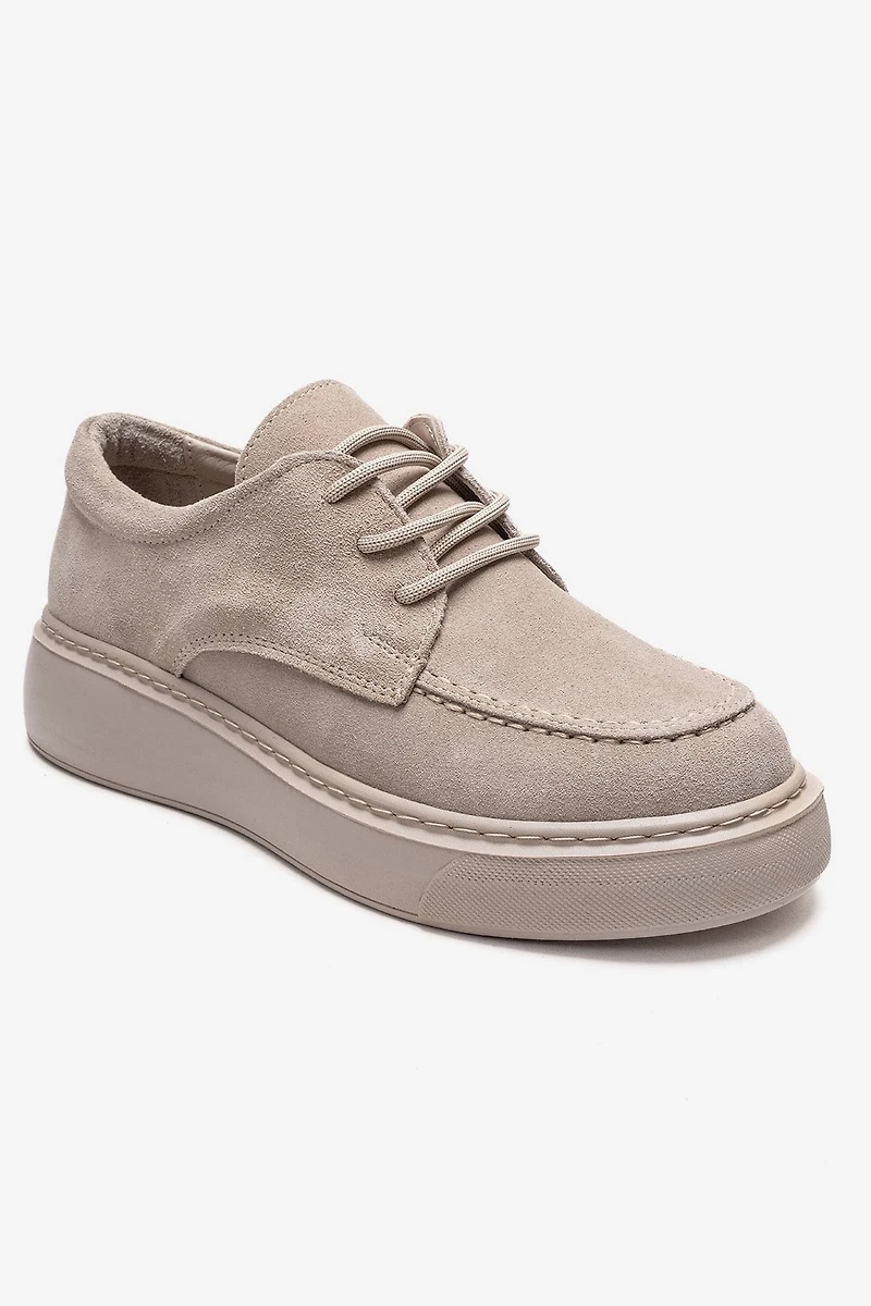 Forever & Always Womens Mareon Leather Lace Up Sneaker