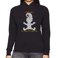 LA Pop Art Christmas Elf - Women's Word Hooded Sweatshirt