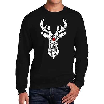 LA Pop Art Men's Word Crew Sweatshirt - Santa's Reindeer