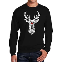 LA Pop Art Men's Word Crew Sweatshirt - Santa's Reindeer