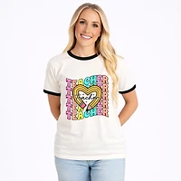 Simply Sage Market - Teacher Pencil Heart Women's Ringer Graphic T-Shirt