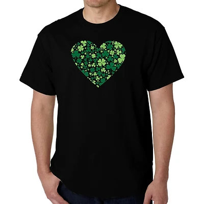 LA Pop Art Men's Clover Heart Graphic T-Shirt - 100% Cotton