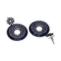 AGP PARIS Womens Diva Floral Round Drop Earrings
