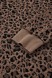 Threaded Pear Women's Annie Ribbed Trim Leopard Top