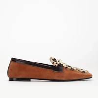 Forever & Always Womens Mabel Suede Leather Horsebit Loafers