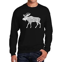 LA Pop Art Moose - Mens Word Crew Sweatshirt