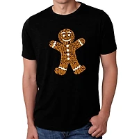 LA Pop Art Men's Cotton-Poly Word T-Shirt - Gingerbread