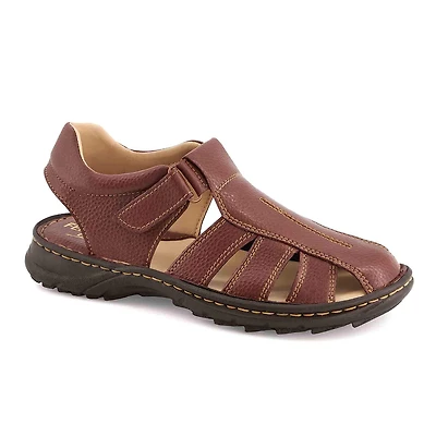 Ferrato Mens Leather Ankle-Strap Sandals
