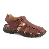Ferrato Mens Leather Ankle-Strap Sandals