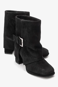 Forever & Always Womens Lore Leather Block Heel Boots