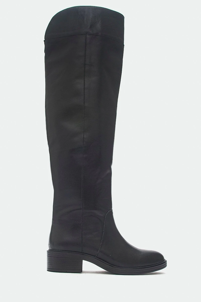 Forever & Always Womens Petya Leather Over the Knee Boots