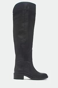 Forever & Always Womens Petya Leather Over the Knee Boots