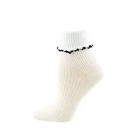 Wear Sierra Girl's Turn Cuff Lettuce Edge Socks