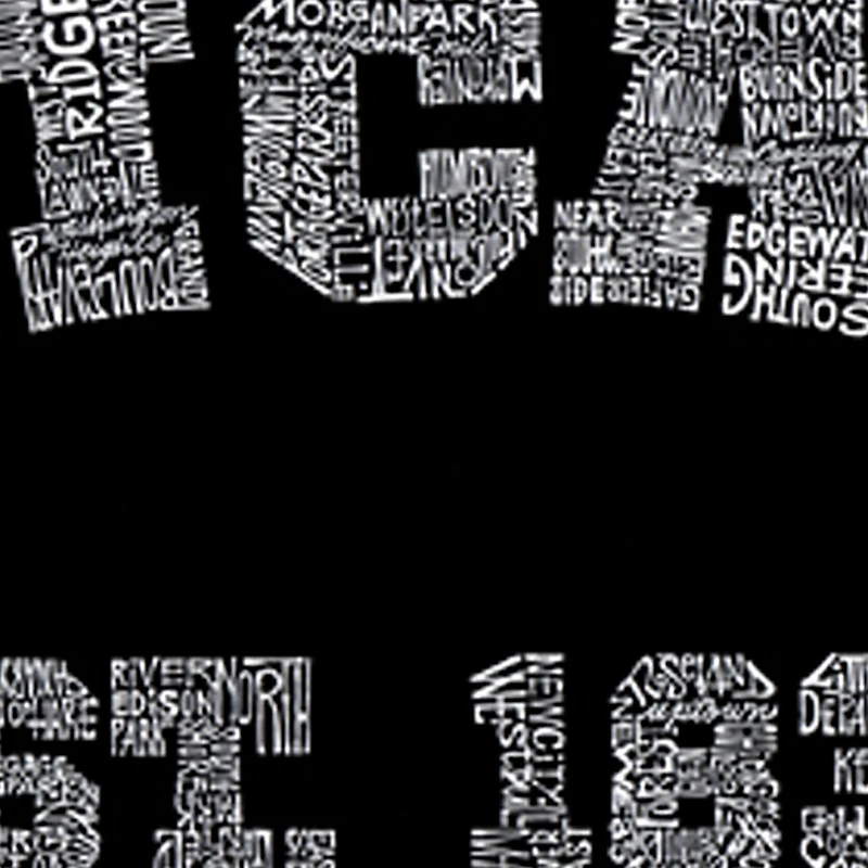 LA Pop Art Men's Chicago 1837 Word T-Shirt
