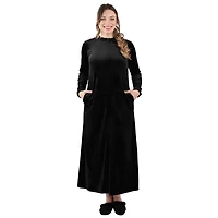 MeMoi Women's Velour Ruched Neck Full Length Lounger Gown
