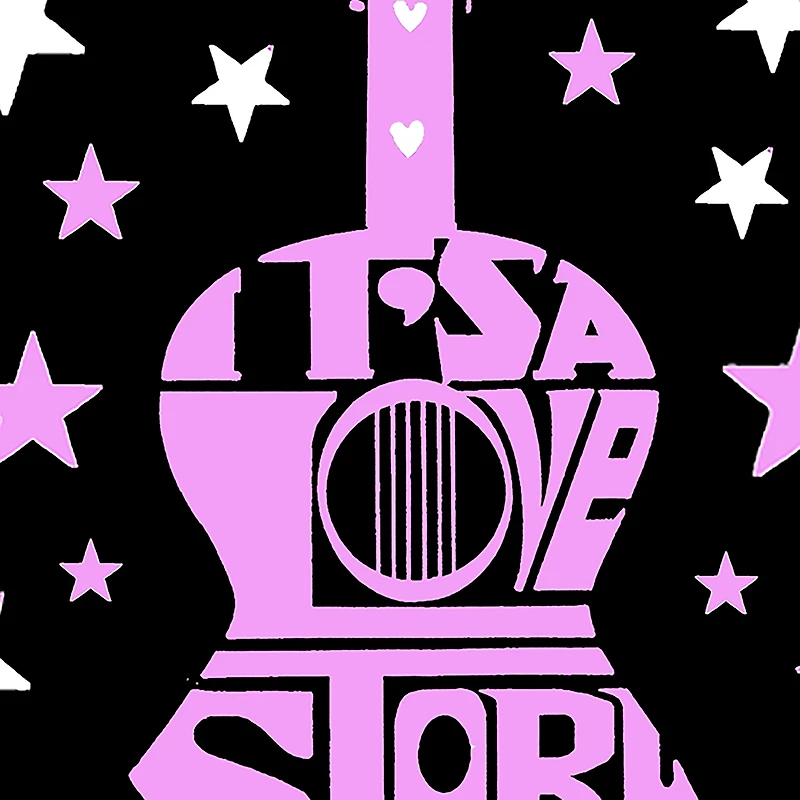 LA Pop Art Men's Cotton/Poly Word T-Shirt - It's a Love Story