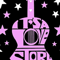 LA Pop Art Men's Cotton/Poly Word T-Shirt - It's a Love Story