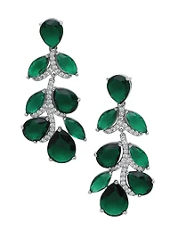 AGP PARIS Womens Leaf Cluster Statement Drop Earrings