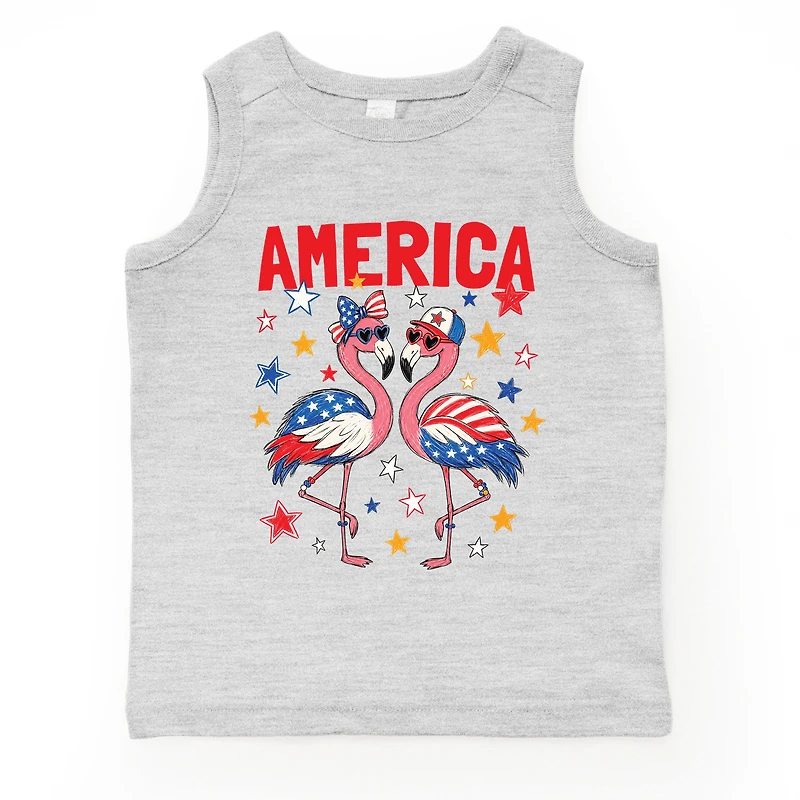 The Juniper Shop - America Flamingos Star Toddler Graphic Tank
