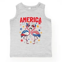 The Juniper Shop - America Flamingos Star Toddler Graphic Tank