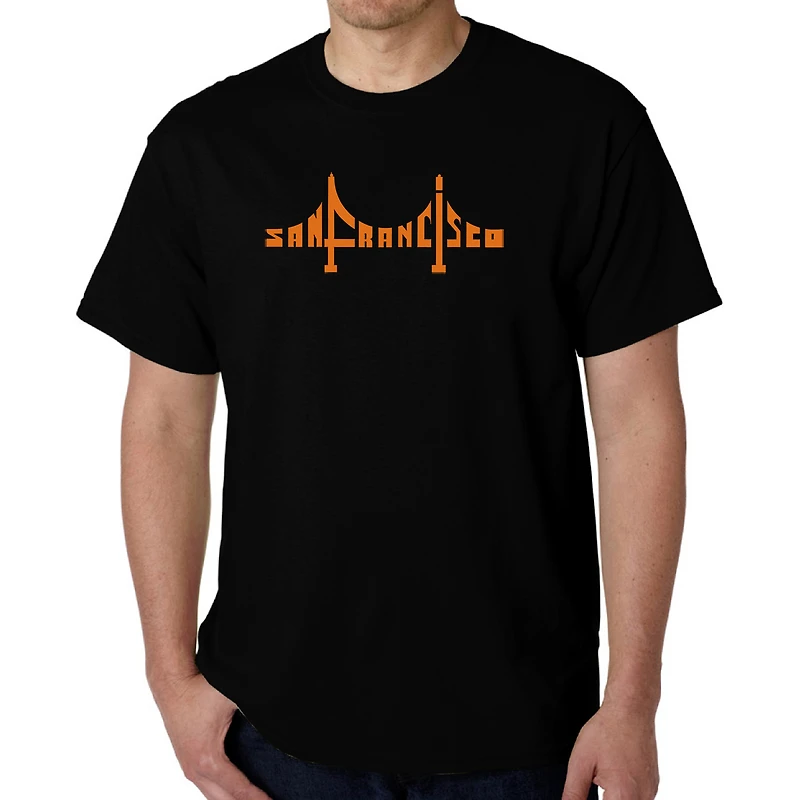 LA Pop Art Men's Word T-Shirt - San Francisco Golden Gate Bridge