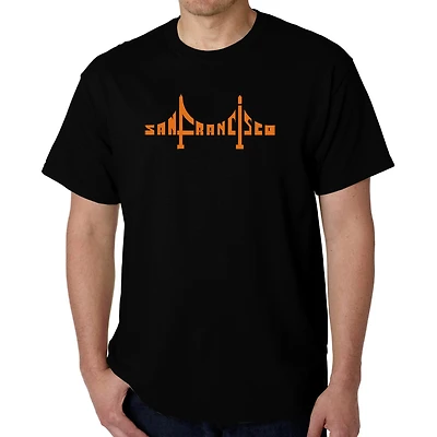 LA Pop Art Men's Word T-Shirt - San Francisco Golden Gate Bridge