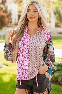 Threaded Pear Women's Solirina Shoulder Bubble Sleeve Blouse