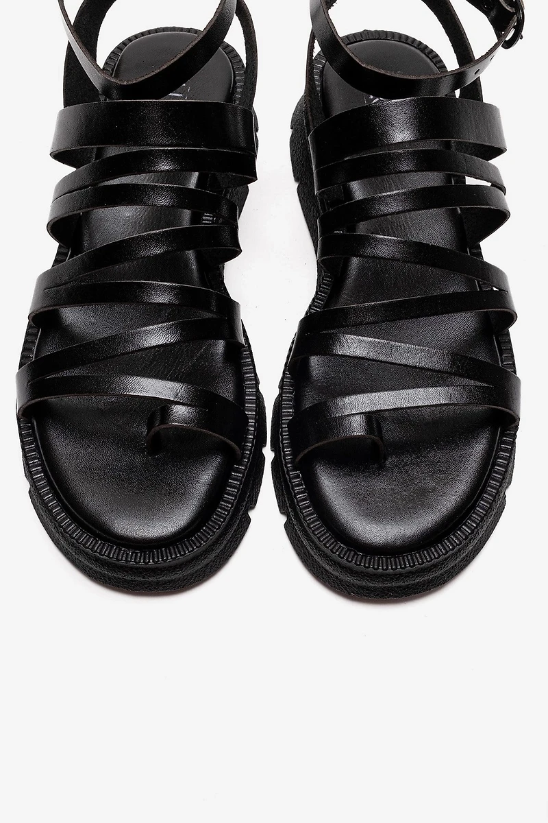 Forever & Always Womens Pelsa Leather Multi Strap Sandals