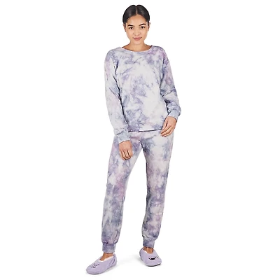 MeMoi Women's Tie Dye French Terry Cotton Blend Jogger Pants Set