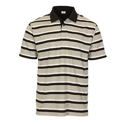 Gioberti Men's Regular Fit Stripe Short Sleeve Polo w/ Pocket