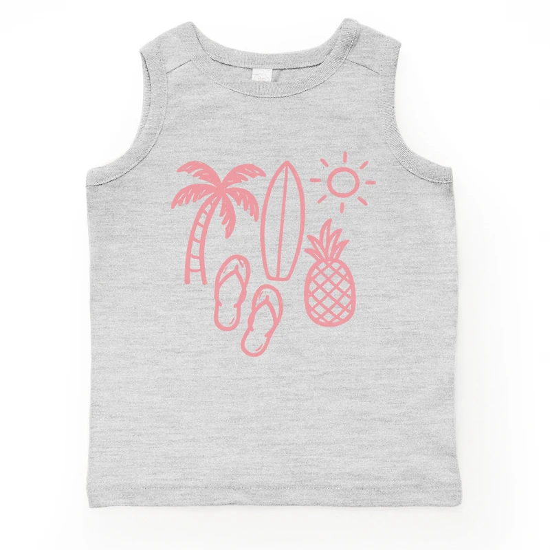 The Juniper Shop - Beach Elements Outline Toddler Graphic Tank