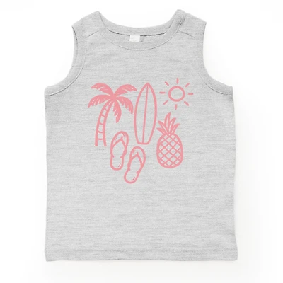 The Juniper Shop - Beach Elements Outline Toddler Graphic Tank
