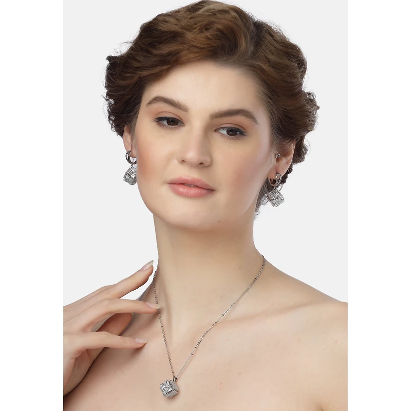 AGP PARIS Glittering Symphony Womens Necklace and Earrings Set