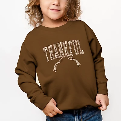 The Juniper Shop - Toddler Graphic Sweatshirt Thankful Floral Coquette