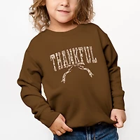 The Juniper Shop - Toddler Graphic Sweatshirt Thankful Floral Coquette