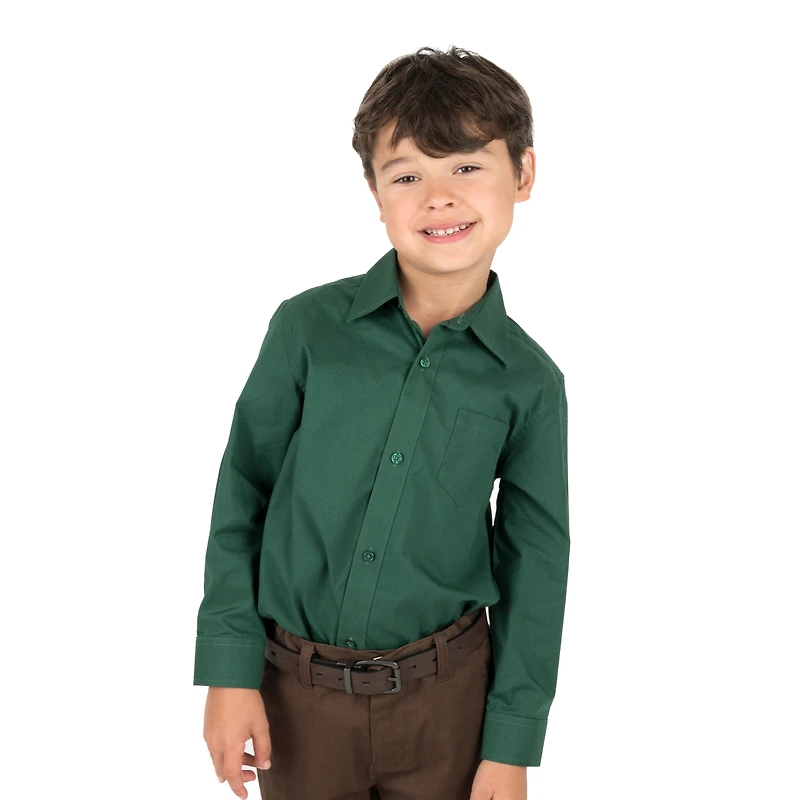 Leveret Boys Long Sleeve Collared Button-Front Dress Shirt