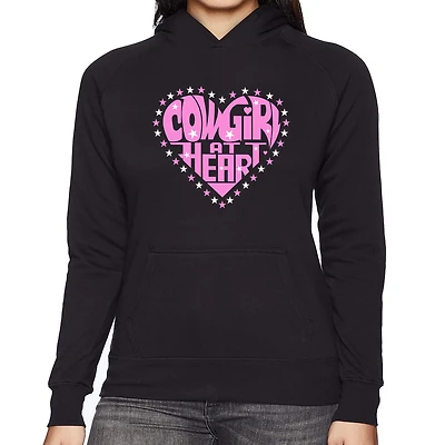 LA Pop Art Cowgirl at Heart - Women's Word Hooded Sweatshirt