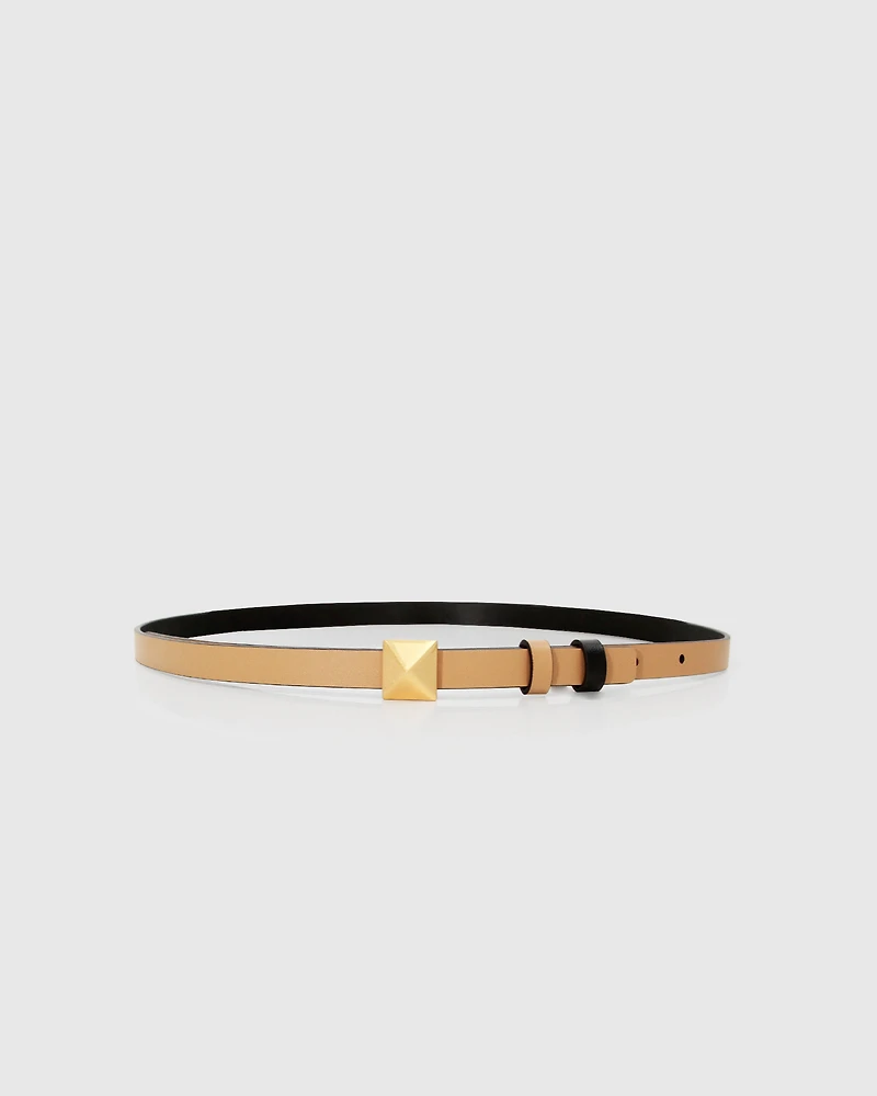 Belle & Bloom Womens Cleopatra Pyramid Stud Leather Belt